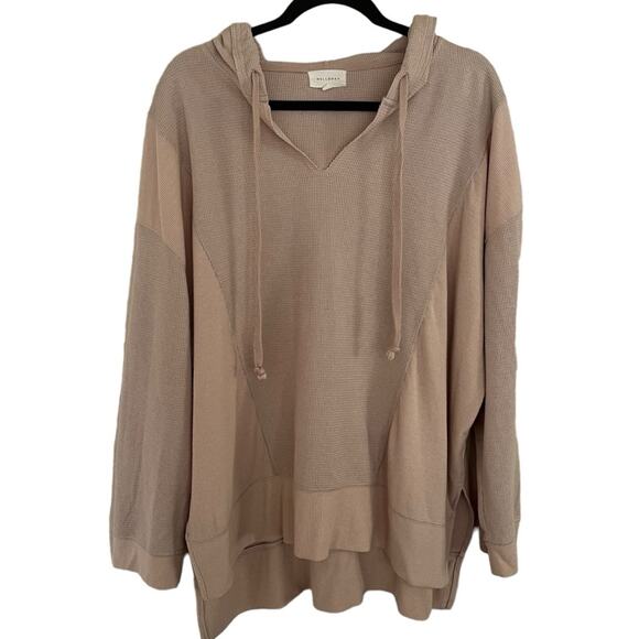 Melloday Highlow long sleeve waffle knit lightweight hoodie size 1x - Picture 1 of 4